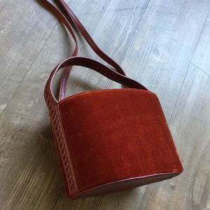 Free People Red Velvet Purse